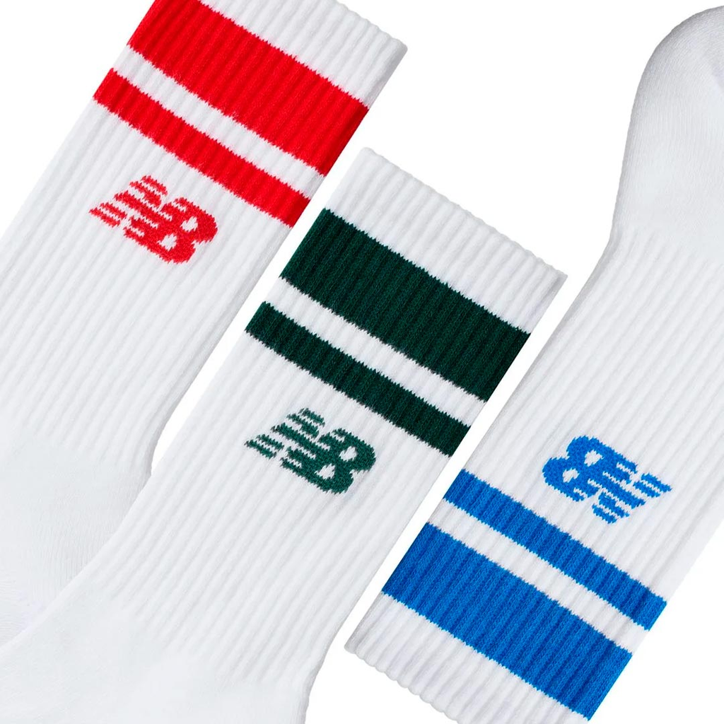 MEDIA NEW BALANCE EVERYDAY STRIPE MIDCALF 3 PACK WHITE