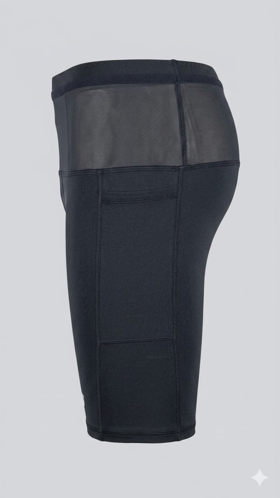 LICRA UBX FITNESS CORTA BOLSILLOS RUNNING NEGRO